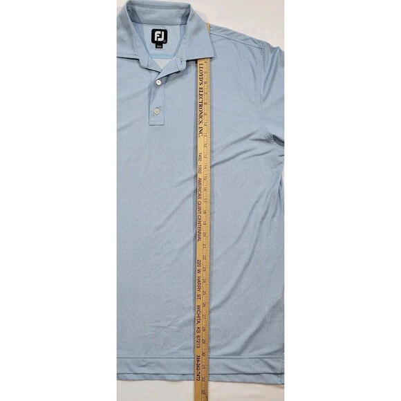 FootJoy Golf Polo Shirt Men's Size Large Light Blue White Dots - Picture 10 of 12